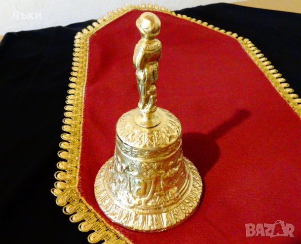 Ловна бронзова камбана с фигура ловец,куче. , снимка 5 - Антикварни и старинни предмети - 29522264