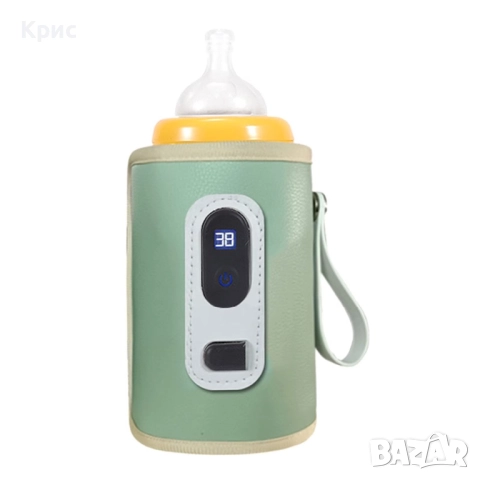 Преносим дигитален нагревател за шишета-зелен, снимка 3 - Прибори, съдове, шишета и биберони - 52556847