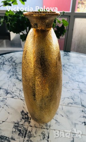 “Златна”плетена ваза,Холандия, снимка 5 - Вази - 30478670