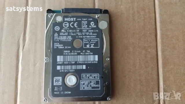 Хард диск Laptop Apple HDD HTS545050A7E362 500GB SATA 3.0Gb/s, снимка 2 - Твърди дискове - 49945885