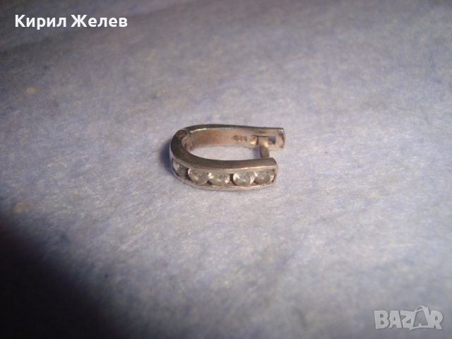 СТАРА СРЕБЪРНА СКЪПОЦЕННА АНГЛИЙСКА ОБЕЦА СРЕБРО 925 с ФАСЕТ - ЦИРКОНИ 27246, снимка 3 - Обеци - 36847769