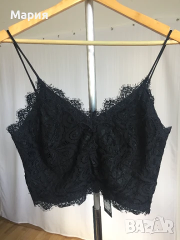 Ново Vero Moda Л размер Дамски Топ Потник Корсет Черен Дантела Еластичен Елегантен Вечерен, снимка 16 - Потници - 51143088