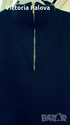 Качествен пуловер унисекс HESSNATUR тройер яка с цип, снимка 5 - Пуловери - 48802369