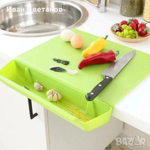 Дъска за рязане с отделящ се контейнер 2 в 1
