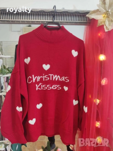 Коледни Пуловери Плетиво Два Цвята , снимка 2 - Блузи с дълъг ръкав и пуловери - 52526223