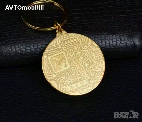 Позлатен ключодържател и монета биткойн, снимка 4 - Нумизматика и бонистика - 53134435