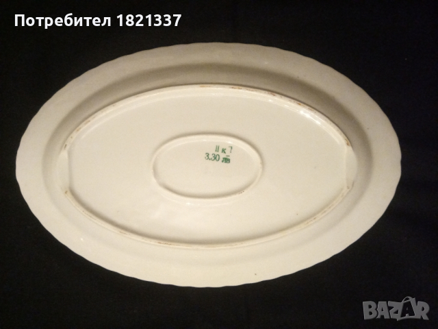 Голяма порцеланова чиния Китка, снимка 5 - Чинии - 44509494