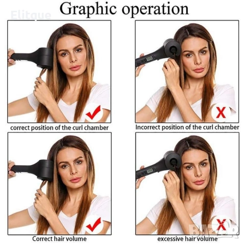 ✨ Високотехнологична керамична преса за къдрене на коса с LED дисплей – черна ✨, снимка 9 - Други - 53251536