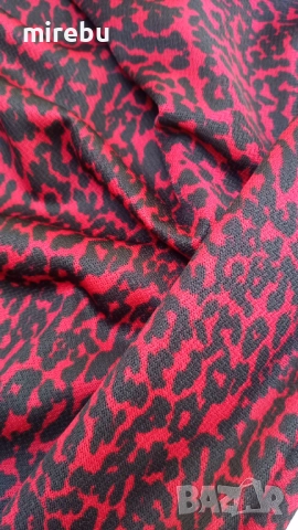 Червена рокля с леопардов принт, снимка 5 - Рокли - 52651285