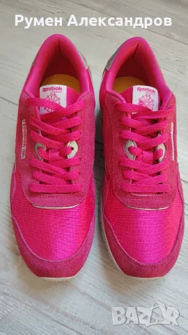 Дамски розови велурени маратонки REEBOK CL NYLON EUR38, снимка 6 - Маратонки - 55825262