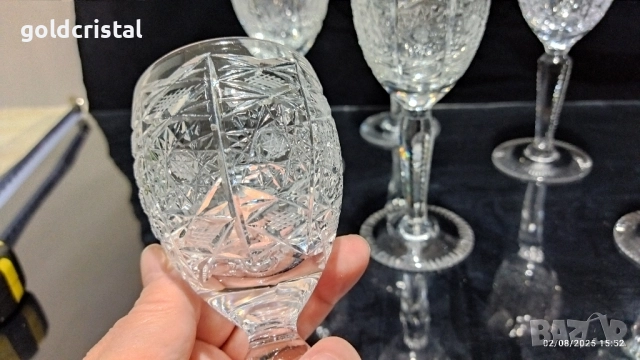  кристални чаши , снимка 8 - Антикварни и старинни предмети - 51247932