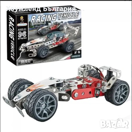 Метален детски конструктор кола болид формула 105 части