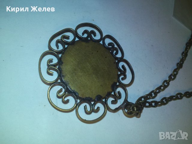 СТАР БРОНЗОВ НАКИТ РЕТРО АРТ БИЖУ с ГОЛЯМ ФАТУРАН с ДАМАРИ 12355, снимка 6 - Колиета, медальони, синджири - 29825591