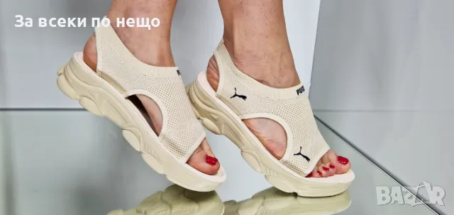Puma Дамски Бежови Сандали С Метален Акцент Пума Код P602, снимка 4 - Сандали - 50427822