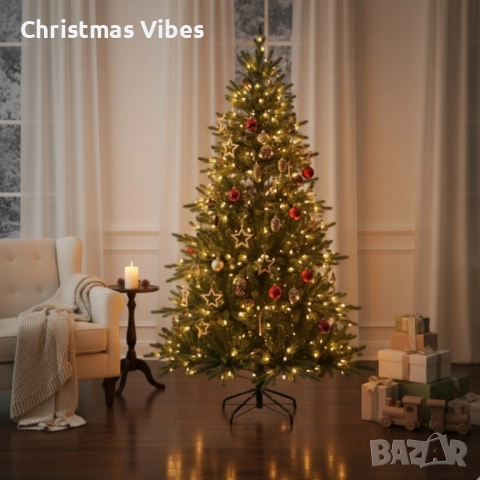 Красива коледна елха с естествено излъчване – празниците започват тук!