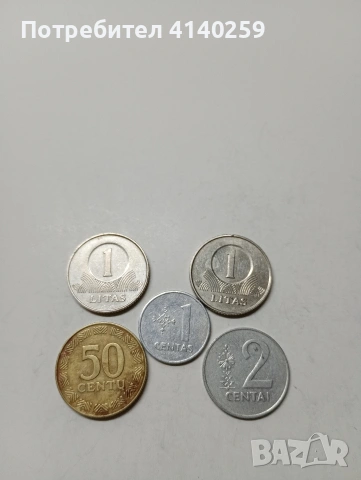 ЛИТВА МОНЕТИ 1 ЛИТ 2001-2002 Г 