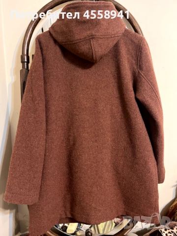 топло кафяво палто от 100% вълна, снимка 6 - Палта, манта - 52845072