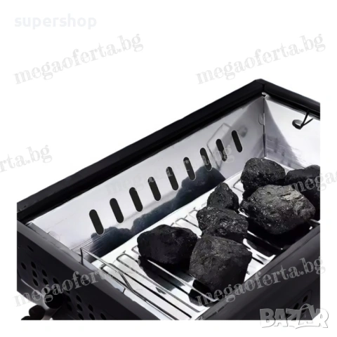 Преносима скара на дървени въглища, сгъваемо барбекю с вентилация, снимка 8 - Барбекюта - 54133801