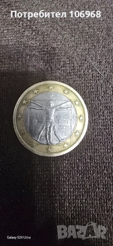 Монета 1 евро 2002 Vitruvian Man
