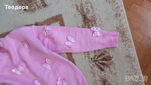 Пуловер с панделки, снимка 4 - Блузи с дълъг ръкав и пуловери - 52774880