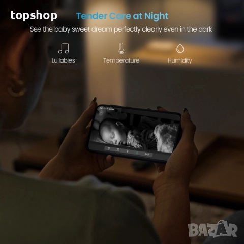 Нов тестван Бебефон с монитор и управление през приложение Iegeek Baby 4   4,3-инчов екран и 360°..., снимка 4 - Бебефони - 51637911