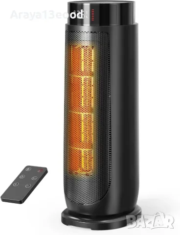 Електрически отоплител 2000W с PTC нагревател, ECO режим, дистанционно и 90° осцилация