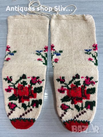 Автентични ръчно плетени чорапи за носия. №3996, снимка 4 - Антикварни и старинни предмети - 40730293