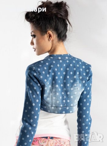 Яке на точки дънково , снимка 9 - Блузи с дълъг ръкав и пуловери - 36734179