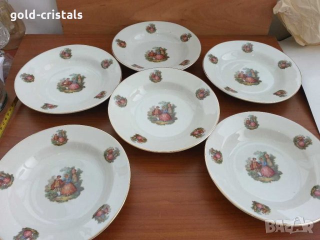 Ретро български порцелан сервиз чинии, снимка 4 - Антикварни и старинни предмети - 29314710