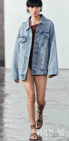 Дънково яке на Зара, снимка 2 - Якета - 53875569