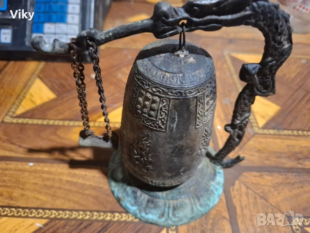 месингов механичен звънец дракон, снимка 2 - Декорация за дома - 51091397