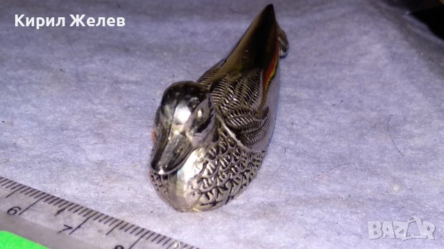 НИКЕЛИРАНА МЕТАЛНА ДЕКОРАТИВНА ФИГУРКА на ПАТИЦА 34591, снимка 8 - Статуетки - 39086750