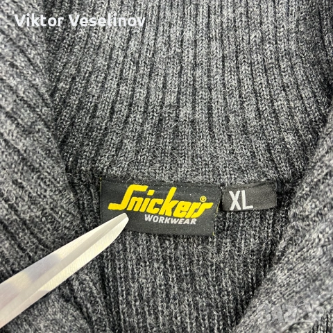 Snickers Мъжки Вълнен Пуловер XL 1/4 Зип Плетен Работен, снимка 2 - Пуловери - 53067520