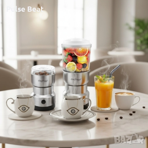 Луксозен порцеланов сервиз + 2в1 блендер и мелничка Cheffinger - Ексклузивен комплект 3 в 1, снимка 2 - Блендери - 52397050