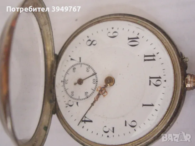 Стар сребърен джобен механичен часовник., снимка 3 - Джобни - 55742287
