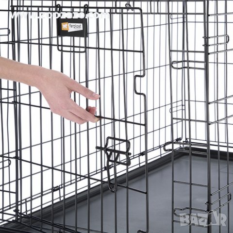 Метална клетка за Куче с две врати 92.7 x 58.1 xh 62.5 см. - Ferplast, снимка 4 - За кучета - 30620510