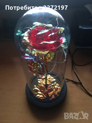 LED лампа , ЧЕРВЕНА ВЕЧНА РОЗА, снимка 5 - Настолни лампи - 42866009