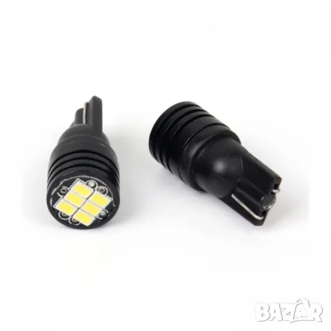 LED крушки T10 12V 6000K 6 SMD 2 броя с бяла светлина, снимка 3 - Аксесоари и консумативи - 55865092
