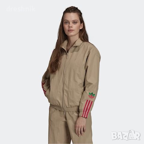 Adidas Tracktop горнище, кафяво, M, снимка 1 - Якета - 37904920