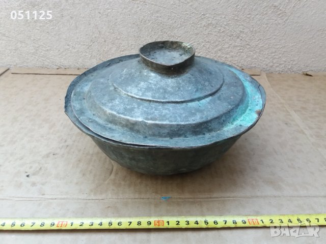 кована възрожденска бакърена тенджера мед, снимка 3 - Антикварни и старинни предмети - 35269136