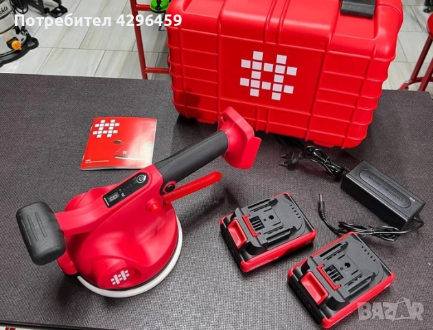 Виброчук / Вендуза за голямоформатни плочки, SHIJING 9392, 2x2Ah, 166 мм, снимка 5 - Други инструменти - 52397596