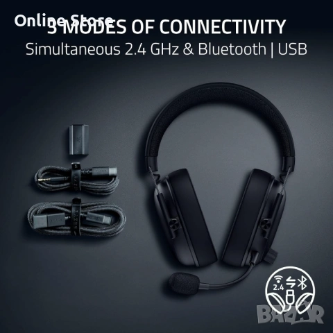 Razer BlackShark V3 безжични геймърски слушалки – TriForce 50 мм, THX Spatial Audio, FPS, снимка 10 - Слушалки за компютър - 54169962