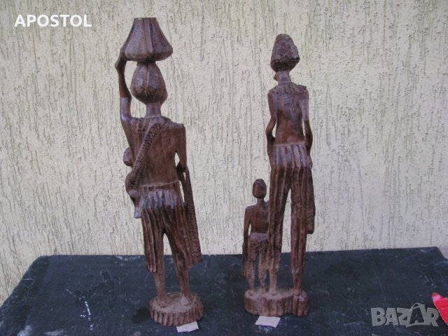  дървена статуетка африканска , снимка 3 - Колекции - 30408416
