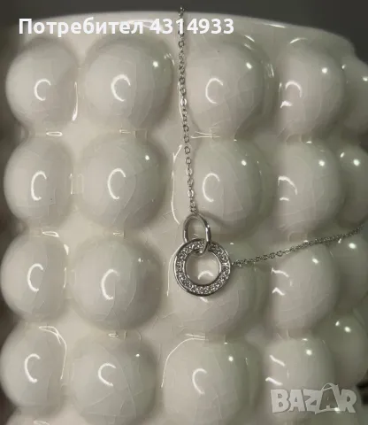 Сребристо колие с камъни, снимка 2 - Колиета, медальони, синджири - 48161180