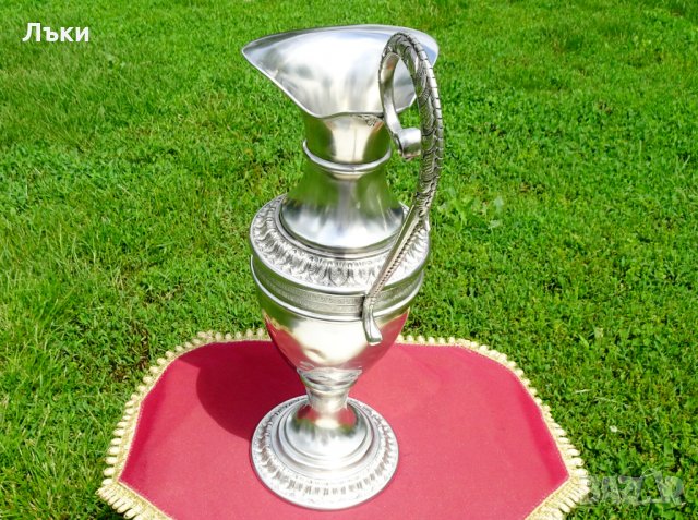 Кана от калай в стил Ампир 1.4 кг.,46 см., снимка 3 - Антикварни и старинни предмети - 29223298