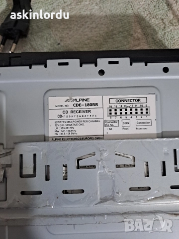 Alpine CDE - 180RR без преден панел 4 х 50 вата като нов, снимка 3 - Ресийвъри, усилватели, смесителни пултове - 52865241