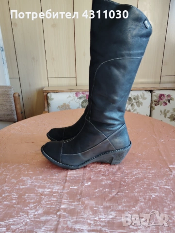 Черни дамски ботуши естествена кожа AICE 41 номер, снимка 4 - Дамски ботуши - 53165898