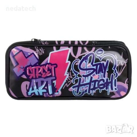 Несесер за училище Decks Stay High, Черен, 23x5x10см.