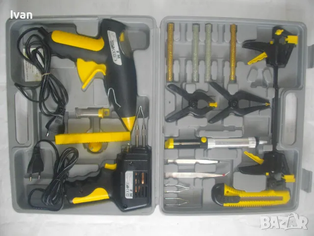 TCM 20 ЧАСТИ НОВ НЕМСКИ ОРИГИНАЛЕН КОМПЛЕКТ ИНСТРУМЕНТИ ЕЛ. ПОЯЛНИК ЛЕПАЧКА ПИСТОЛЕТ СИЛИКОН ВАКУУМ , снимка 3 - Поялници и запояване - 49296855