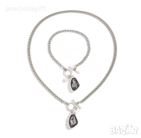 Комплект от две части - колие и гривна, снимка 4 - Бижутерийни комплекти - 52913177